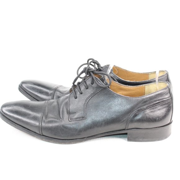 Giorgio Brutini Cap Toe Black Leather Oxford Shoes #131 - Picture 6 of 10